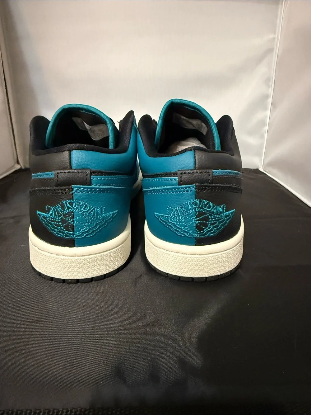 Nike Air Jordan 1 Low SE “Split” Top Sneakers — Black & Teal